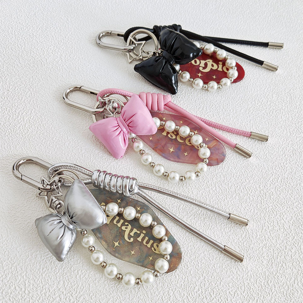 Pink Bow Pearl Bag Charm