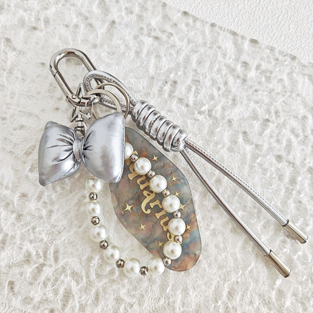 Pink Bow Pearl Bag Charm