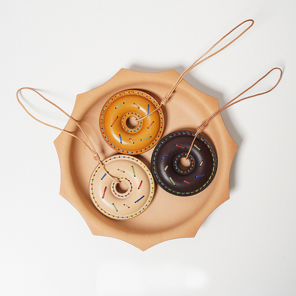 Donut Leather Bag Charm
