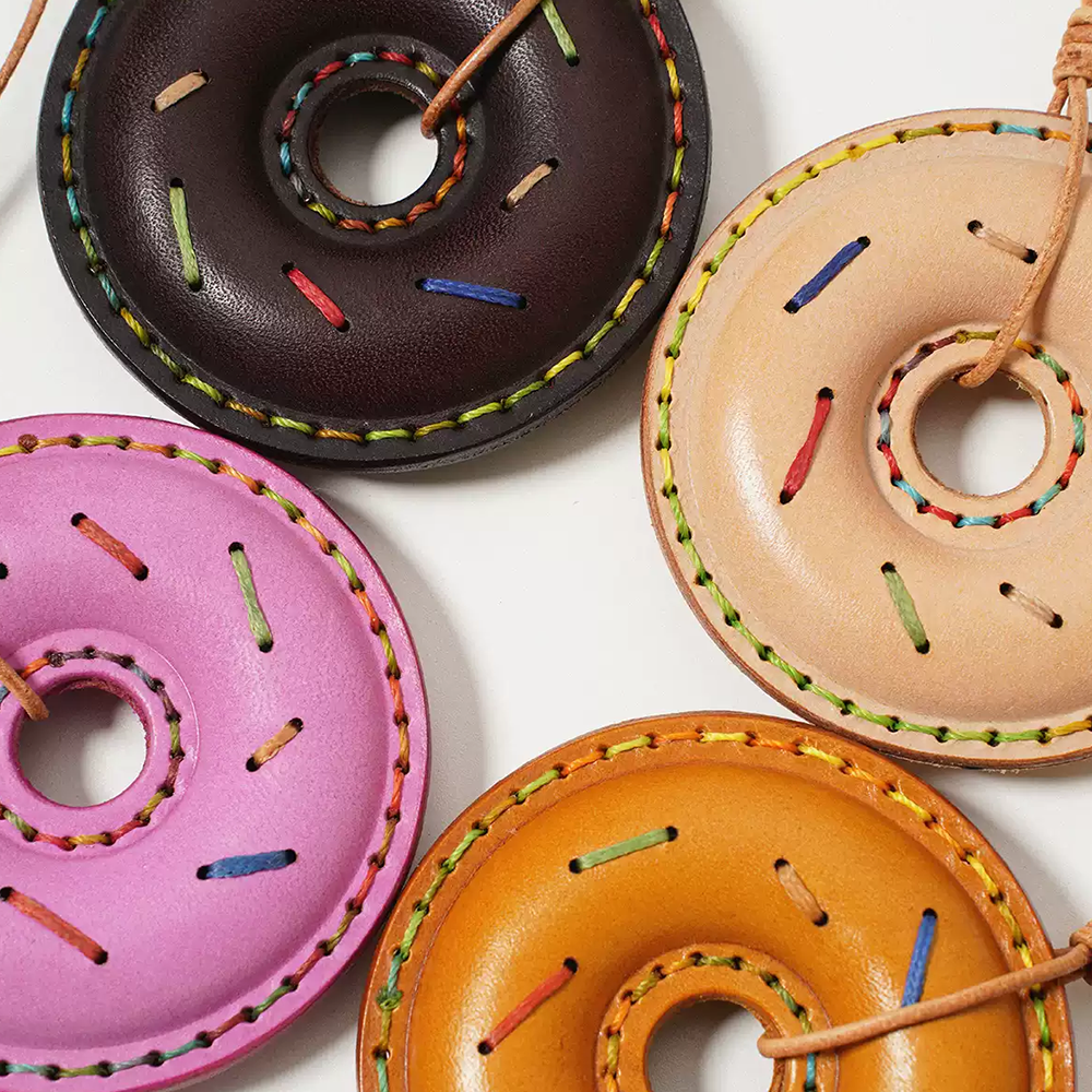 Donut Leather Bag Charm
