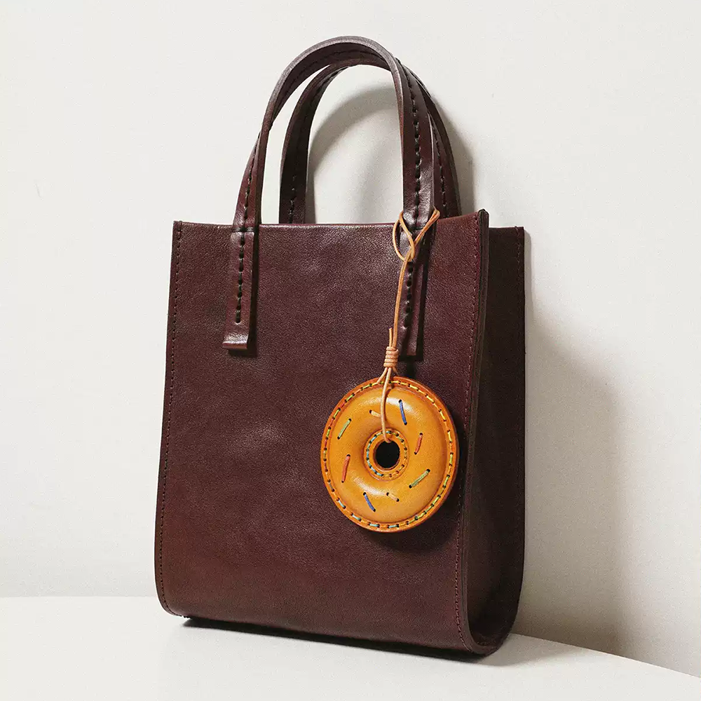 Donut Leather Bag Charm