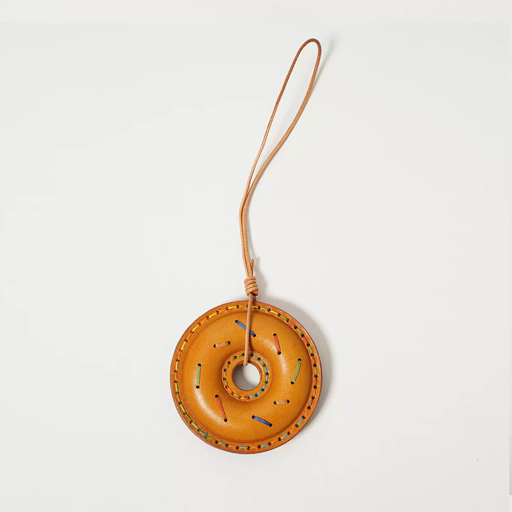 Donut Leather Bag Charm