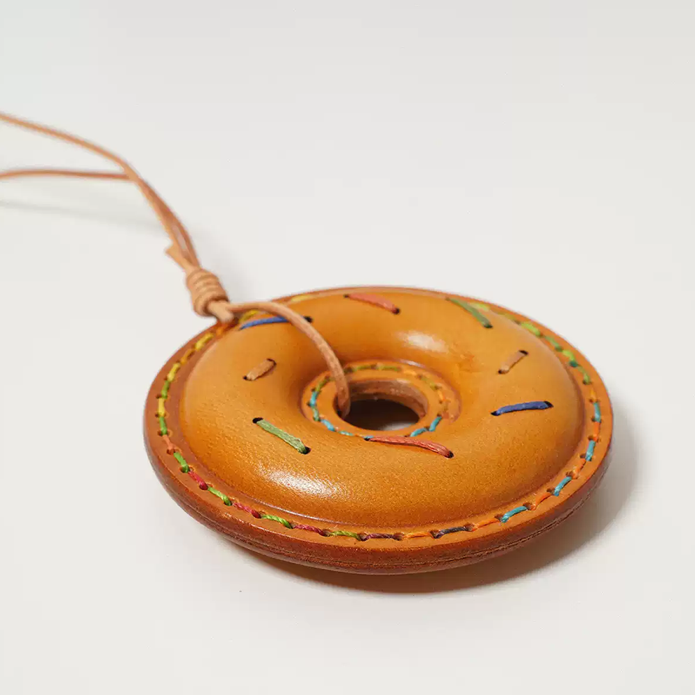 Donut Leather Bag Charm