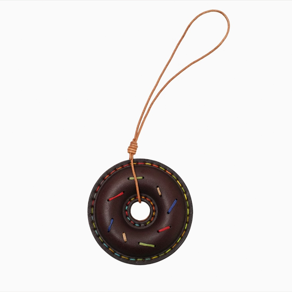 Donut Leather Bag Charm