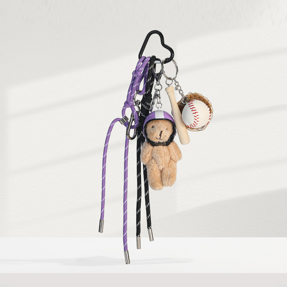Purple Heart Lace Bag Charm