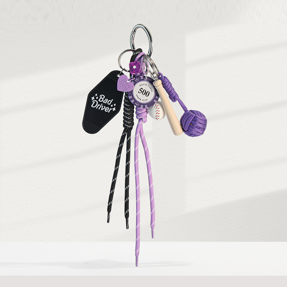 Purple Heart Lace Bag Charm