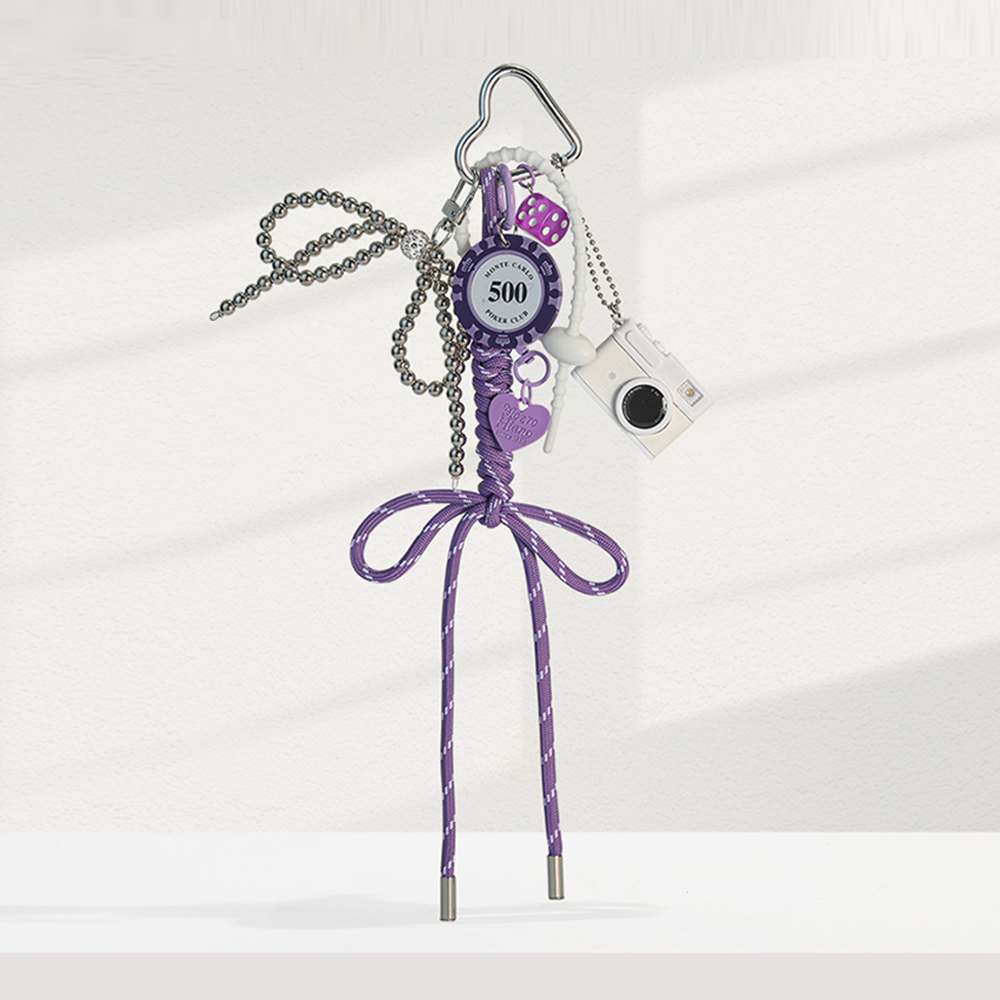Purple Heart Lace Bag Charm