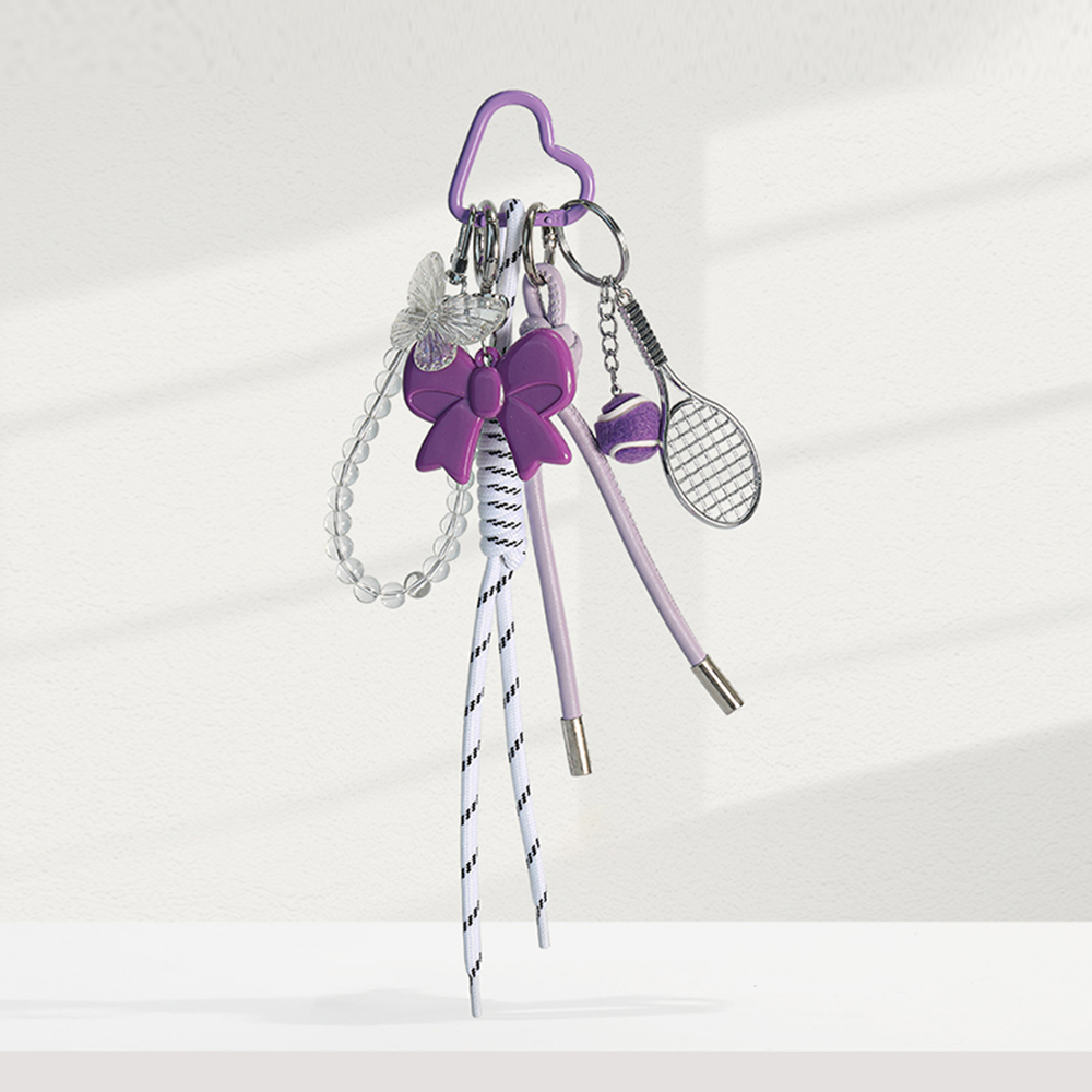 Purple Heart Lace Bag Charm