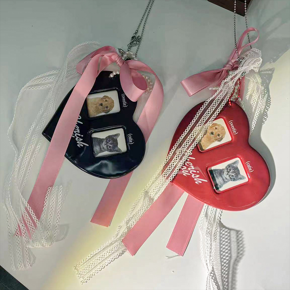 Red Heart Ribbon Bag Charm