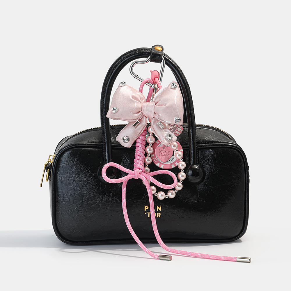 Ribbon Pearl Bow Bag Charm