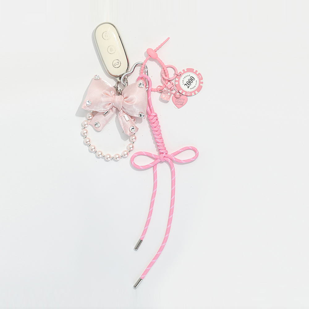 Ribbon Pearl Bow Bag Charm