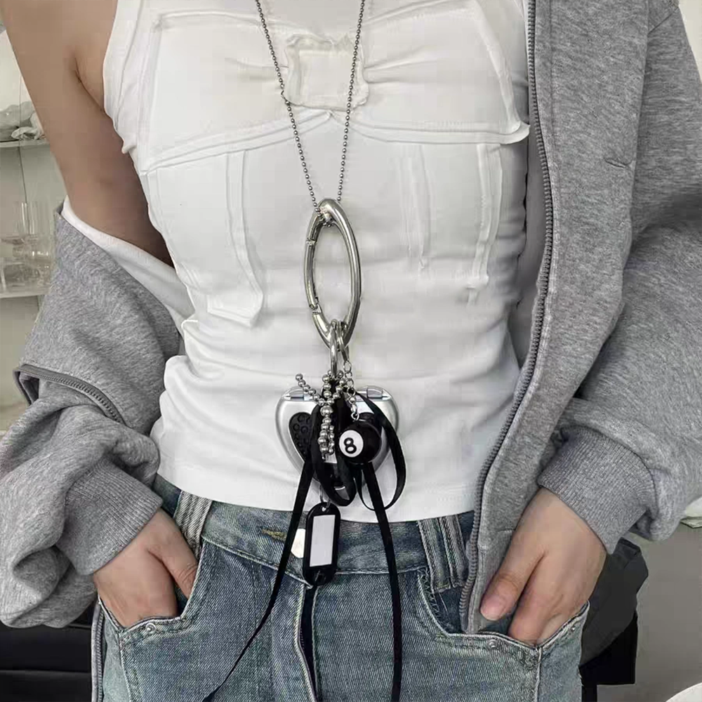 Silver Heart Bottle Bag Charm