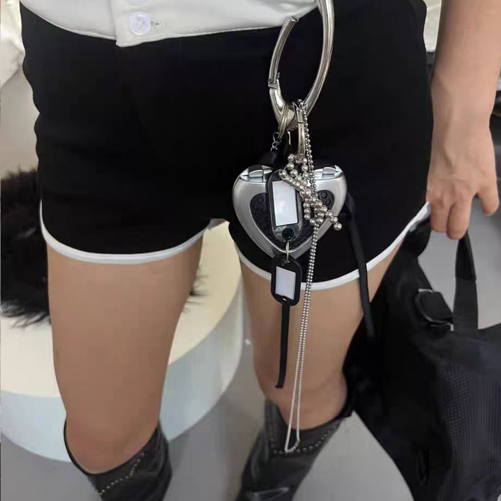 Silver Heart Bottle Bag Charm
