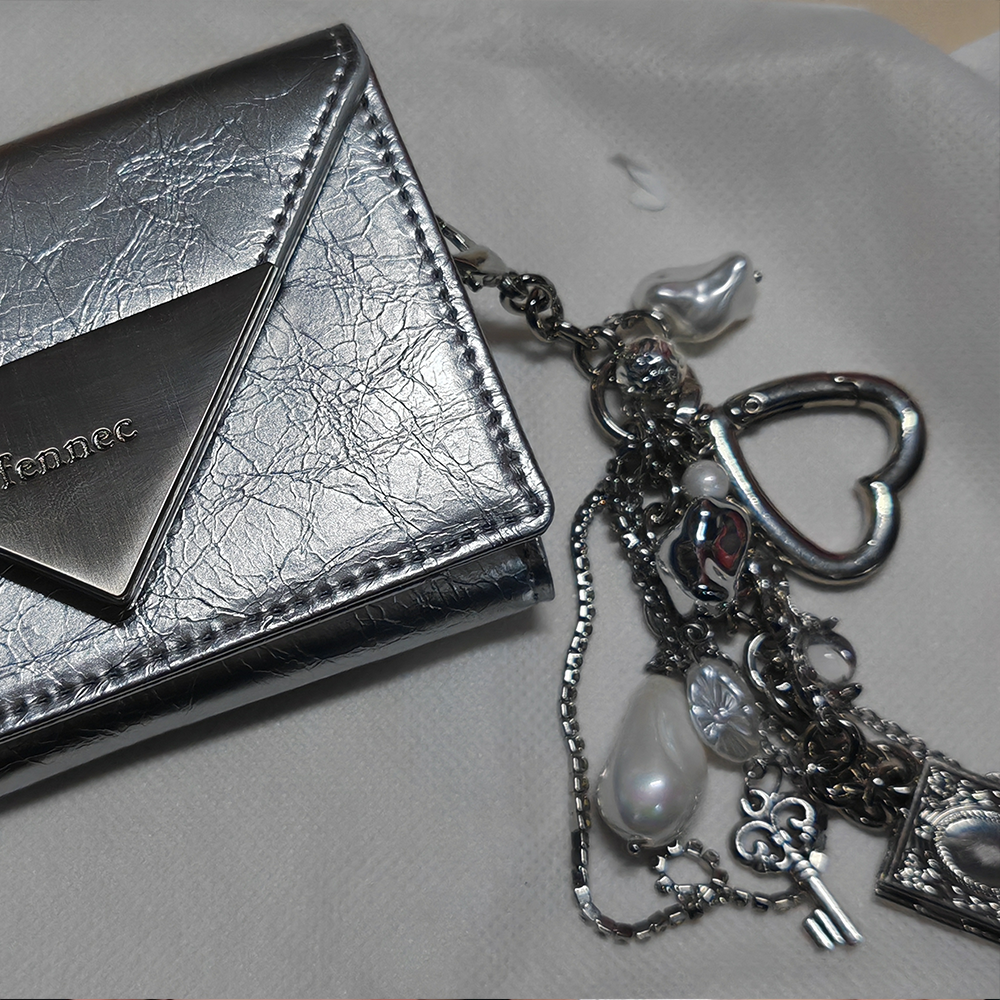 Sliver Pearl Book Bag Charm