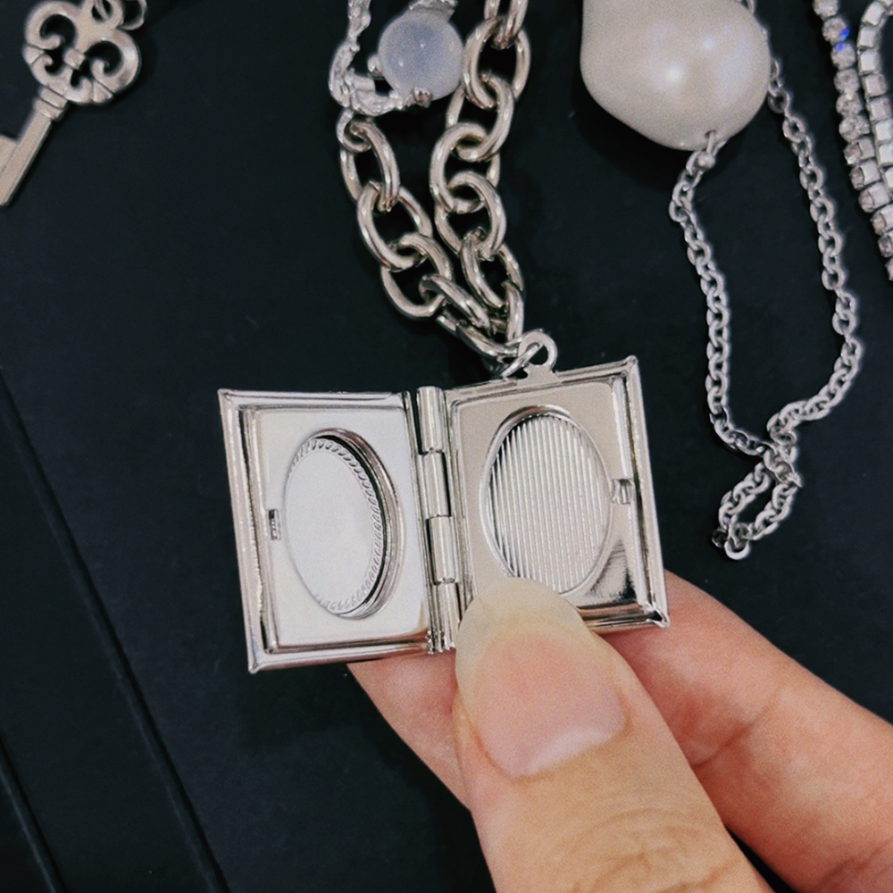 Sliver Pearl Book Bag Charm