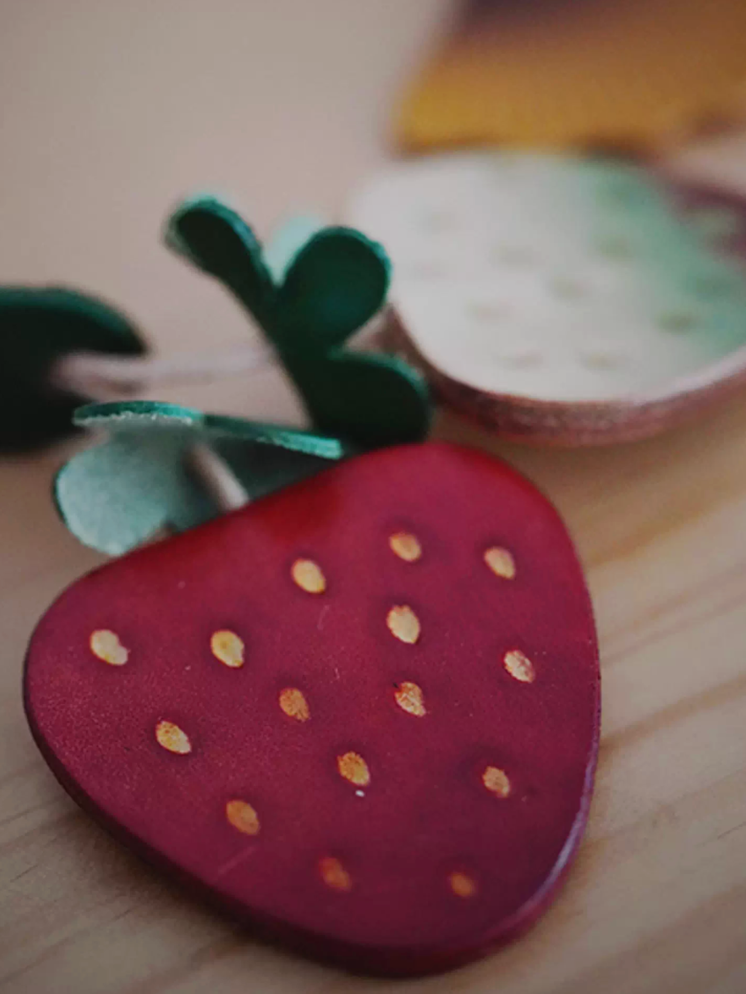 Handmade Strawberry Bag Charm