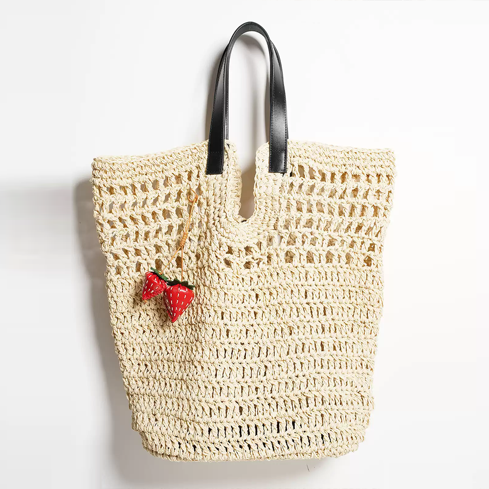 Strawberry Leather Bag Charm